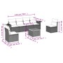 Set de sofás de jardín 7 piezas con cojines ratán PE gris de , Conjuntos de jardín - Ref: Foro24-3256844, Precio: 406,50 €, D...