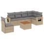 Juego de sofás jardín con cojines beige mezcla 7 pzas ratán PE de , Conjuntos de jardín - Ref: Foro24-3256920, Precio: 462,43...