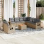 Juego de sofás jardín con cojines beige 10 pzas ratán sintético de , Conjuntos de jardín - Ref: Foro24-3256962, Precio: 705,9...