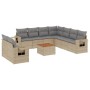 Juego de sofás jardín con cojines beige 10 pzas ratán sintético de , Conjuntos de jardín - Ref: Foro24-3256962, Precio: 705,9...