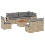 Juego de sofás jardín con cojines beige mezcla 9 pzas ratán PE de , Conjuntos de jardín - Ref: Foro24-3256934, Precio: 578,39...