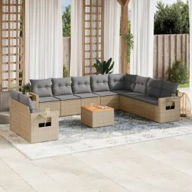 Juego de sofás jardín con cojines beige mezcla 11 pzas ratán PE de , Conjuntos de jardín - Ref: Foro24-3256969, Precio: 745,2...