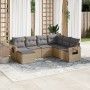 Set sofás de jardín 7 piezas y cojines ratán sintético beige de , Conjuntos de jardín - Ref: Foro24-3252836, Precio: 468,31 €...