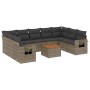 Set de sofás de jardín 10 pzas con cojines ratán sintético gris de , Conjuntos de jardín - Ref: Foro24-3257040, Precio: 621,6...