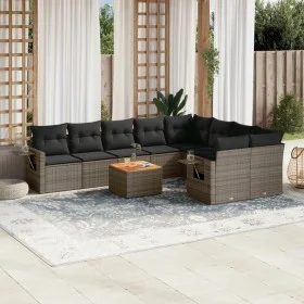 Set de sofás de jardín 10 pzas con cojines ratán sintético gris de , Conjuntos de jardín - Ref: Foro24-3257054, Precio: 611,4...