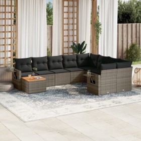 Set de sofás de jardín 10 pzas con cojines ratán sintético gris de , Conjuntos de jardín - Ref: Foro24-3257061, Precio: 621,6...