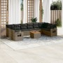 Set de sofás de jardín 11 pzas y cojines ratán sintético gris de , Conjuntos de jardín - Ref: Foro24-3257068, Precio: 644,93 ...
