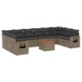 Set de sofás de jardín 11 pzas y cojines ratán sintético gris de , Conjuntos de jardín - Ref: Foro24-3257068, Precio: 644,93 ...