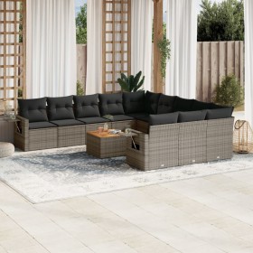 Set de sofás de jardín 12 pzas con cojines ratán sintético gris de , Conjuntos de jardín - Ref: Foro24-3257124, Precio: 757,7...