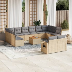 Juego de sofás jardín con cojines beige mezcla 13 pzas ratán PE de , Conjuntos de jardín - Ref: Foro24-3257130, Precio: 857,9...