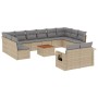 Juego de sofás jardín con cojines beige mezcla 13 pzas ratán PE de , Conjuntos de jardín - Ref: Foro24-3257130, Precio: 857,9...