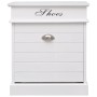 Mueble zapatero de madera de Paulownia blanco 50x28x58 cm de vidaXL, Zapateros y organizadores de calzado - Ref: Foro24-28408...
