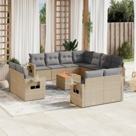 Juego de sofás jardín con cojines beige mezcla 12 pzas ratán PE de , Conjuntos de jardín - Ref: Foro24-3257158, Precio: 951,0...