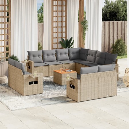 Juego de sofás jardín con cojines beige mezcla 12 pzas ratán PE de , Conjuntos de jardín - Ref: Foro24-3257158, Precio: 951,0...