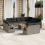 Set sofás de jardín con cojines 13 piezas ratán sintético gris de , Conjuntos de jardín - Ref: Foro24-3257166, Precio: 895,82...