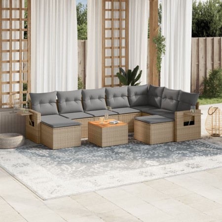 Juego de sofás jardín con cojines beige 10 pzas ratán sintético de , Conjuntos de jardín - Ref: Foro24-3257179, Precio: 640,1...