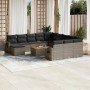 Set sofás de jardín con cojines 13 piezas ratán sintético gris de , Conjuntos de jardín - Ref: Foro24-3257201, Precio: 798,65...
