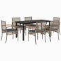 Set comedor jardín 7 pzas y cojines ratán sintético gris en Conjuntos de jardín | Comprar online en Foru.es