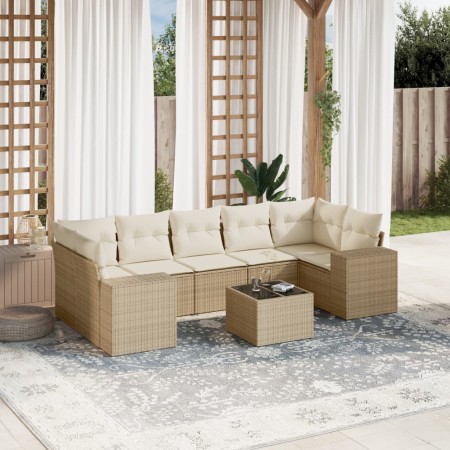 Juego de sofás de jardín con cojines beige 8 pzas ratán PE de , Conjuntos de jardín - Ref: Foro24-3254675, Precio: 568,72 €, ...