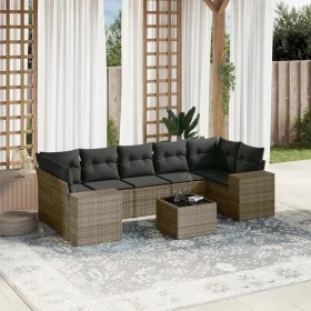Set de sofás de jardín 8 pzas y cojines ratán sintético gris de , Conjuntos de jardín - Ref: Foro24-3254677, Precio: 515,65 €...