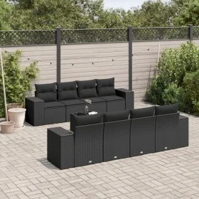 Set de sofás de jardín 8 piezas y cojines ratán sintético negro de , Conjuntos de jardín - Ref: Foro24-3254682, Precio: 623,9...