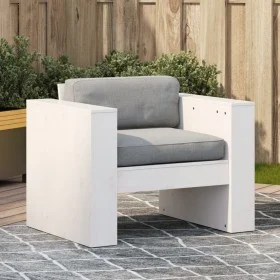 Sofá de jardín madera maciza de pino blanco 79x60x62 cm de , Sofás de exterior - Ref: Foro24-832366, Precio: 92,35 €, Descuen...