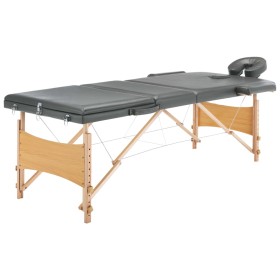 Camilla de masaje 3 zonas estructura madera antracita 186x68 cm de vidaXL, Mesas de masaje - Ref: Foro24-110172, Precio: 165,...