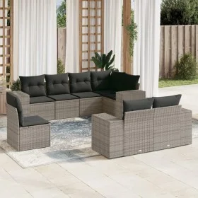 Set de sofás de jardín 8 pzas y cojines ratán sintético gris de , Conjuntos de jardín - Ref: Foro24-3255177, Precio: 567,32 €...