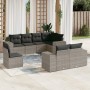 Set de sofás de jardín 8 pzas y cojines ratán sintético gris de , Conjuntos de jardín - Ref: Foro24-3255177, Precio: 585,46 €...