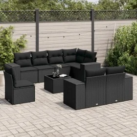 Set de sofás de jardín 8 piezas y cojines ratán sintético negro de , Conjuntos de jardín - Ref: Foro24-3255182, Precio: 638,9...
