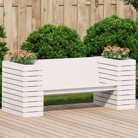 Banco con jardineras madera maciza pino blanco 167,5x60x65 cm de , Sofás de exterior - Ref: Foro24-832544, Precio: 203,82 €, ...