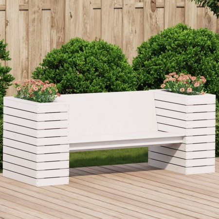 Banco con jardineras madera maciza pino blanco 167,5x60x65 cm de , Sofás de exterior - Ref: Foro24-832544, Precio: 203,82 €, ...