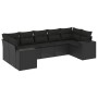Set de comedor de jardín 7 pzas y cojines ratán sintético negro de , Conjuntos de jardín - Ref: Foro24-3255322, Precio: 489,0...