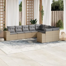 Set de sofás de jardín 9 pzas con cojines ratán sintético beige de , Conjuntos de jardín - Ref: Foro24-3255376, Precio: 627,3...