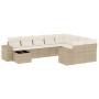 Juego de sofás jardín con cojines beige 10 pzas ratán sintético de , Conjuntos de jardín - Ref: Foro24-3255395, Precio: 740,9...