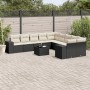 Set de sofás de jardín 11 pzas y cojines ratán sintético negro de , Conjuntos de jardín - Ref: Foro24-3255453, Precio: 655,49...