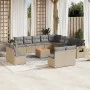 Set sofás jardín 14 pzas y cojines ratán sintético beige mezcla de , Conjuntos de jardín - Ref: Foro24-3257151, Precio: 856,4...