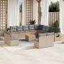 Set sofás jardín 14 pzas y cojines ratán sintético beige mezcla de , Conjuntos de jardín - Ref: Foro24-3257151, Precio: 870,6...
