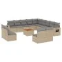 Set sofás jardín 14 pzas y cojines ratán sintético beige mezcla de , Conjuntos de jardín - Ref: Foro24-3257151, Precio: 856,4...
