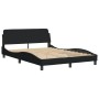 Estructura de cama con cabecero de tela negro 140x200 cm de , Camas y somieres - Ref: Foro24-373187, Precio: 145,37 €, Descue...