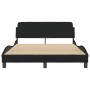 Estructura de cama con cabecero de tela negro 140x200 cm de , Camas y somieres - Ref: Foro24-373187, Precio: 145,37 €, Descue...