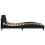 Estructura de cama con cabecero de tela negro 140x200 cm de , Camas y somieres - Ref: Foro24-373187, Precio: 145,37 €, Descue...