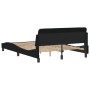Estructura de cama con cabecero de tela negro 140x200 cm de , Camas y somieres - Ref: Foro24-373187, Precio: 145,37 €, Descue...