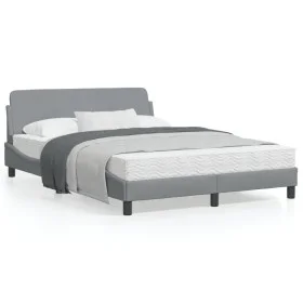 Hellgrauer Stoffbettrahmen mit Kopfteil 120x200 cm von , Betten und Lattenroste - Ref: Foro24-373145, Preis: 126,07 €, Rabatt: %