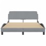 Estructura de cama con cabecero de tela gris claro 120x200 cm de , Camas y somieres - Ref: Foro24-373145, Precio: 130,78 €, D...