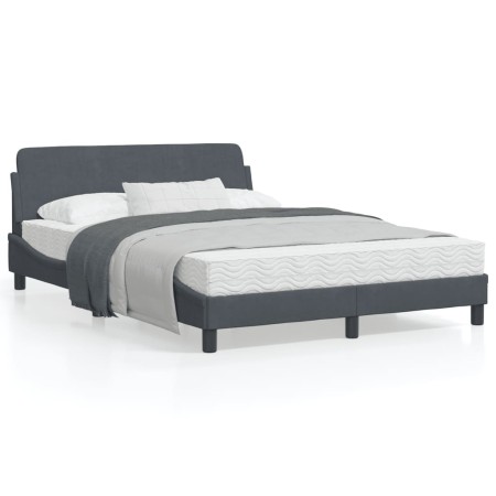 Estructura cama con cabecero terciopelo gris oscuro 120x200 cm de , Camas y somieres - Ref: Foro24-373153, Precio: 127,61 €, ...