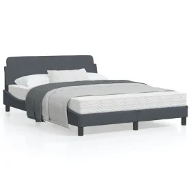 Estructura cama con cabecero terciopelo gris oscuro 140x200 cm de , Camas y somieres - Ref: Foro24-373193, Precio: 141,36 €, ...