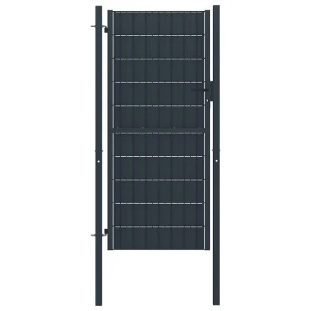 Zauntür aus PVC und anthrazitfarbenem Stahl 100x124 cm von vidaXL, Gartentore - Ref: Foro24-145234, Preis: 230,06 €, Rabatt: %