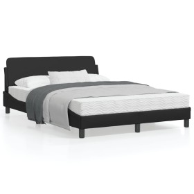 Estructura de cama con cabecero cuero sintético negro 140x200cm de , Camas y somieres - Ref: Foro24-373198, Precio: 148,70 €,...