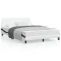Estructura cama cabecero cuero sintético blanco negro 120x200cm de , Camas y somieres - Ref: Foro24-373164, Precio: 142,48 €,...